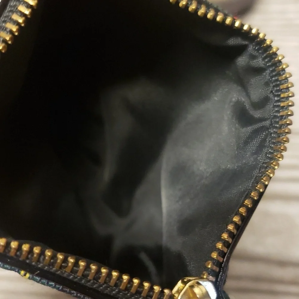 MAC tartan print and black small cosmetic bag